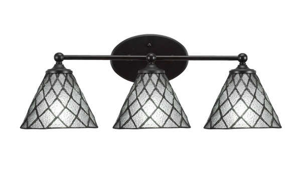 Toltec Lighting - 5913-MB-9185 - Three Light Bath Bar - Capri - Matte Black