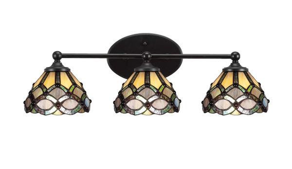 Toltec Lighting - 5913-MB-9435 - Three Light Bathroom Lighting - Capri - Matte Black