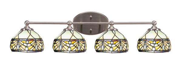 Toltec Lighting - 5914-BN-9485 - Four Light Bath Bar - Capri - Brushed Nickel