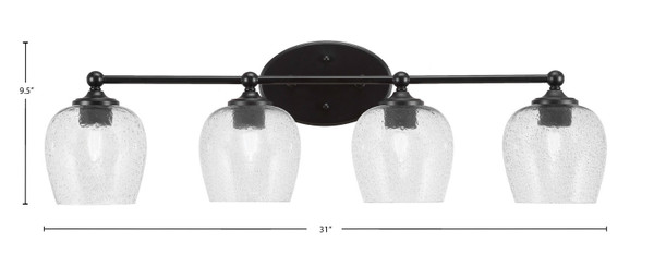 Toltec Lighting - 5914-MB-4812 - Four Light Bath Bar - Capri - Matte Black