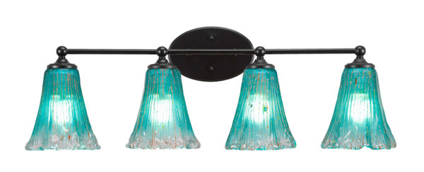 Toltec Lighting - 5914-MB-725 - Four Light Bath Bar - Capri - Matte Black