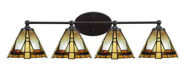 Toltec Lighting - 5914-MB-9345 - Four Light Bath Bar - Capri - Matte Black