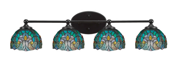 Toltec Lighting - 5914-MB-9925 - Four Light Bath Bar - Capri - Matte Black
