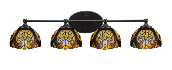 Toltec Lighting - 5914-MB-9945 - Four Light Bath Bar - Capri - Matte Black