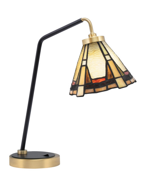 Toltec Lighting - 59-MBNAB-9345 - One Light Desk Lamp - Desk Lamps - Matte Black & New Age Brass