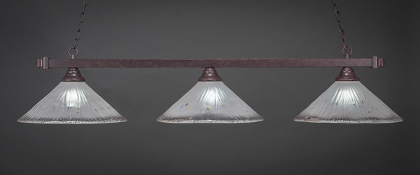Toltec Lighting - 803-DG-711 - Three Light Billiard Bar - Square - Dark Granite