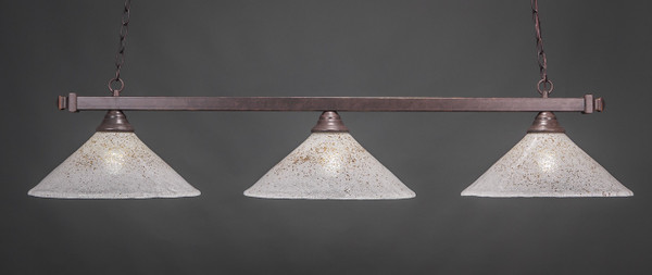 Toltec Lighting - 803-DG-714 - Three Light Billiard Bar - Square - Dark Granite