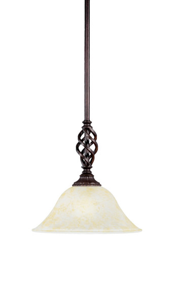 Toltec Lighting - 80-DG-513 - One Light Mini Pendant - Eleganté - Dark Granite