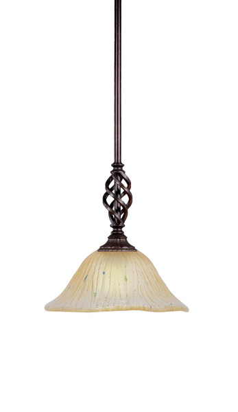 Toltec Lighting - 80-DG-730 - One Light Mini Pendant - Eleganté - Dark Granite