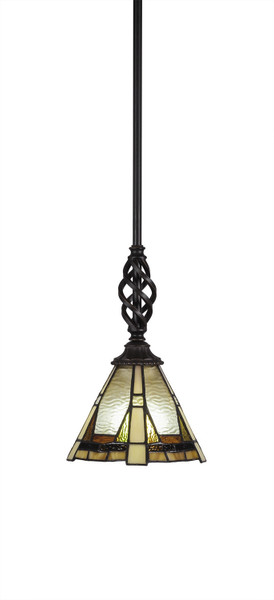 Toltec Lighting - 80-DG-9345 - One Light Mini Pendant - Eleganté - Dark Granite