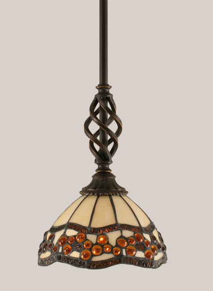 Toltec Lighting - 80-DG-9975 - One Light Mini Pendant - Eleganté - Dark Granite
