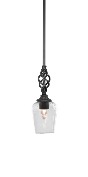 Toltec Lighting - 80-MB-210 - One Light Mini Pendant - Eleganté - Matte Black