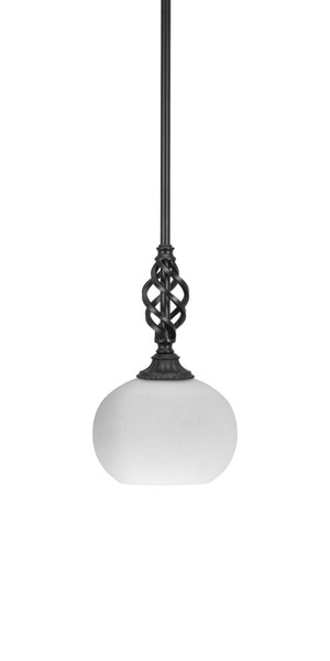 Toltec Lighting - 80-MB-212 - One Light Mini Pendant - Eleganté - Matte Black