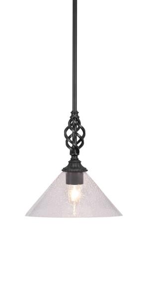 Toltec Lighting - 80-MB-304 - One Light Mini Pendant - Eleganté - Matte Black