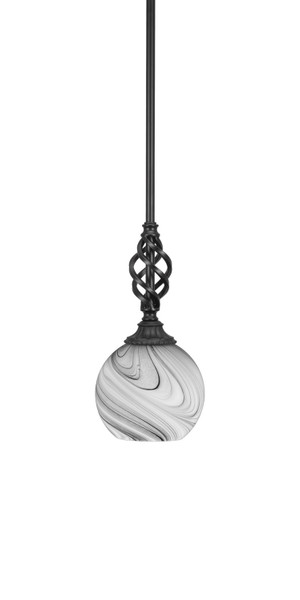 Toltec Lighting - 80-MB-4109 - One Light Mini Pendant - Eleganté - Matte Black