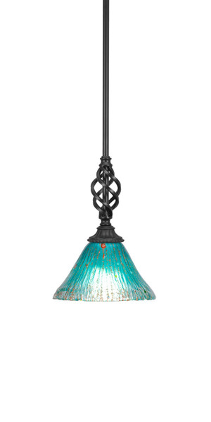 Toltec Lighting - 80-MB-458 - One Light Mini Pendant - Eleganté - Matte Black