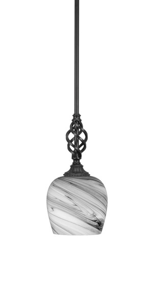 Toltec Lighting - 80-MB-4819 - One Light Mini Pendant - Eleganté - Matte Black