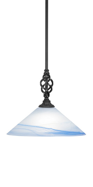 Toltec Lighting - 80-MB-514 - One Light Mini Pendant - Eleganté - Matte Black