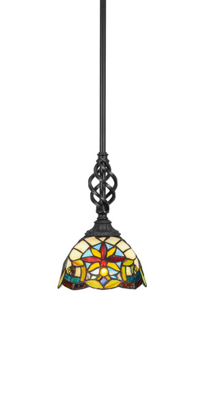 Toltec Lighting - 80-MB-9365 - One Light Mini Pendant - Eleganté - Matte Black