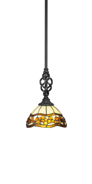 Toltec Lighting - 80-MB-9975 - One Light Mini Pendant - Eleganté - Matte Black