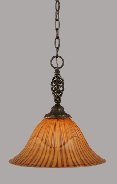 Toltec Lighting - 82-DG-58319 - One Light Pendant - Eleganté - Dark Granite