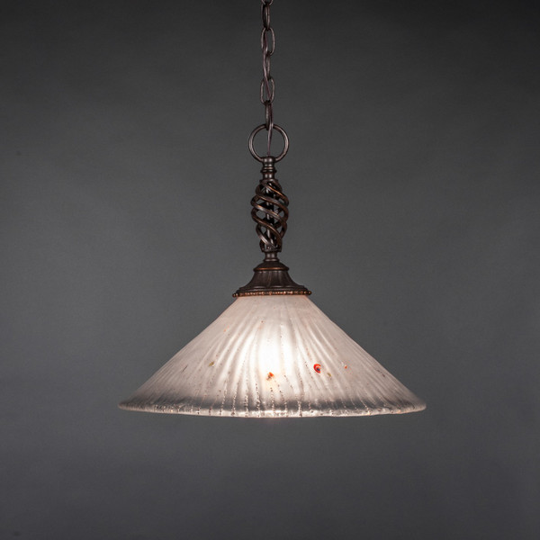 Toltec Lighting - 82-DG-711 - One Light Pendant - Eleganté - Dark Granite