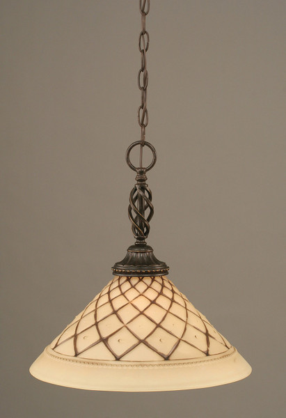Toltec Lighting - 82-DG-718 - One Light Pendant - Eleganté - Dark Granite