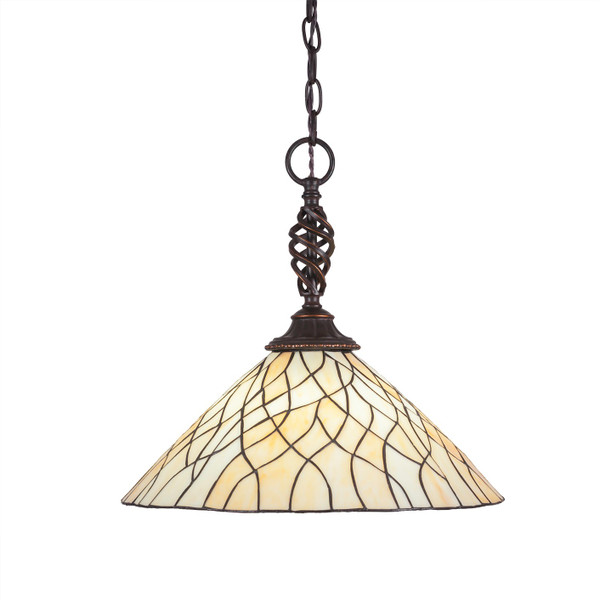 Toltec Lighting - 82-DG-911 - One Light Pendant - Eleganté - Dark Granite