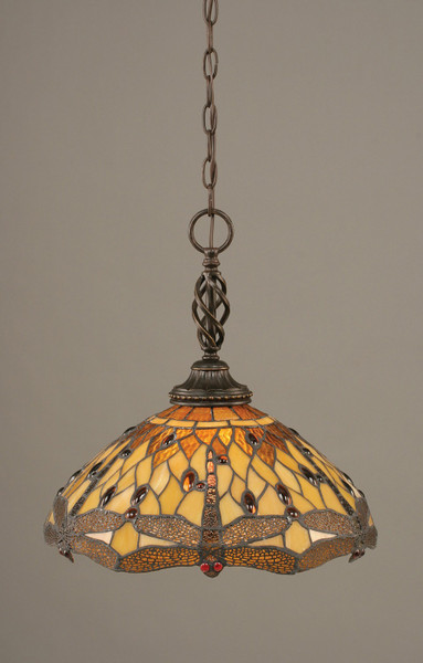 Toltec Lighting - 82-DG-946 - One Light Pendant - Eleganté - Dark Granite