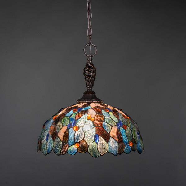 Toltec Lighting - 82-DG-995 - One Light Pendant - Eleganté - Dark Granite