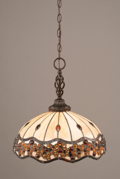 Toltec Lighting - 82-DG-997 - One Light Pendant - Eleganté - Dark Granite