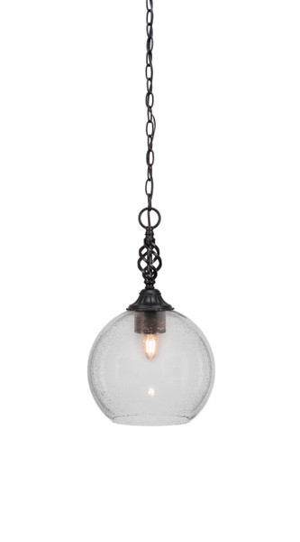 Toltec Lighting - 82-MB-4370 - One Light Pendant - Eleganté - Matte Black