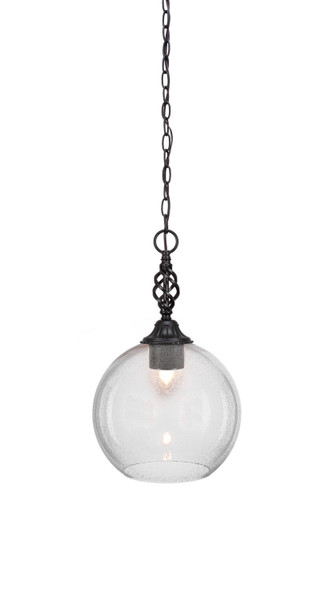 Toltec Lighting - 82-MB-4390 - One Light Pendant - Eleganté - Matte Black