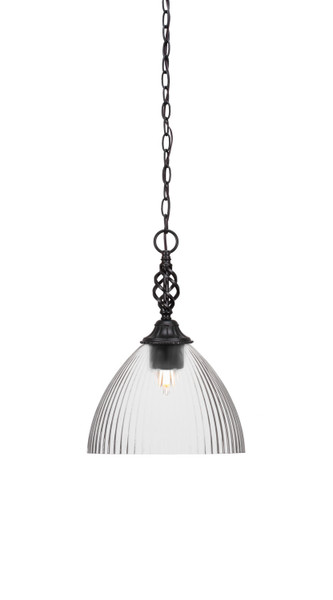 Toltec Lighting - 82-MB-4630 - One Light Pendant - Eleganté - Matte Black