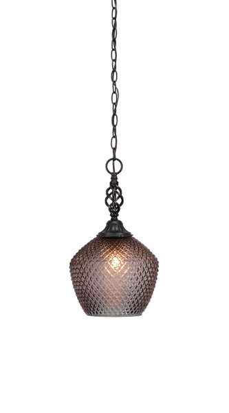 Toltec Lighting - 82-MB-4922 - One Light Pendant - Eleganté - Matte Black