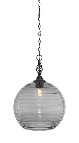 Toltec Lighting - 82-MB-5142 - One Light Pendant - Eleganté - Matte Black