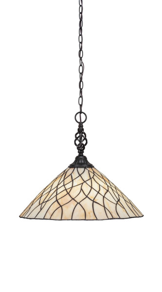 Toltec Lighting - 82-MB-911 - One Light Pendant - Eleganté - Matte Black