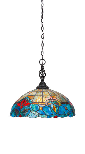 Toltec Lighting - 82-MB-935 - One Light Pendant - Eleganté - Matte Black