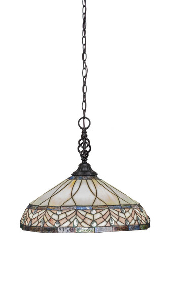 Toltec Lighting - 82-MB-948 - One Light Pendant - Eleganté - Matte Black