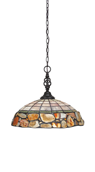 Toltec Lighting - 82-MB-973 - One Light Pendant - Eleganté - Matte Black