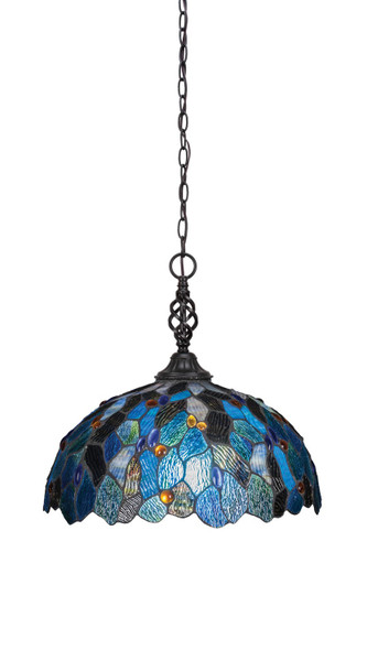 Toltec Lighting - 82-MB-995 - One Light Pendant - Eleganté - Matte Black