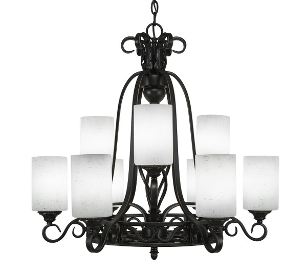 Toltec Lighting - 869-DG-310 - Nine Light Chandelier - Eleganté - Dark Granite