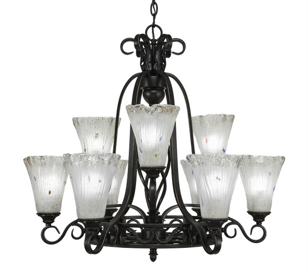 Toltec Lighting - 869-DG-721 - Nine Light Chandelier - Eleganté - Dark Granite