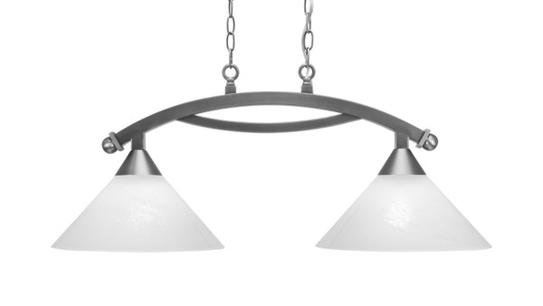 Toltec Lighting - 872-BN-2121 - Two Light Island Pendant - Bow - Brushed Nickel