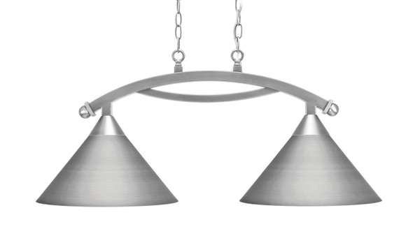 Toltec Lighting - 872-BN-420-BN - Two Light Island Pendant - Bow - Brushed Nickel