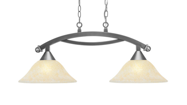 Toltec Lighting - 872-BN-523 - Two Light Island Bar - Bow - Brushed Nickel