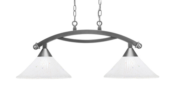 Toltec Lighting - 872-BN-701 - Two Light Island Pendant - Bow - Brushed Nickel