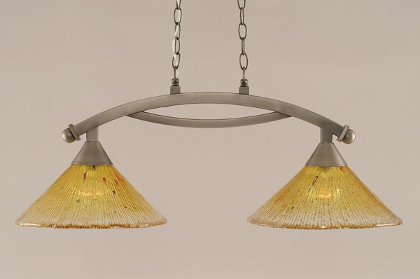 Toltec Lighting - 872-BN-774 - Two Light Island Bar - Bow - Brushed Nickel