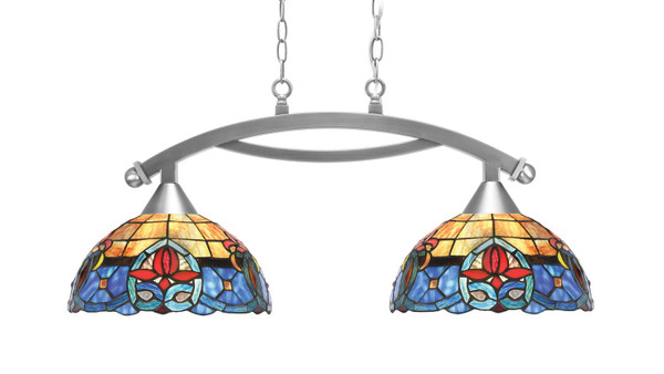 Toltec Lighting - 872-BN-9359 - Two Light Island Pendant - Bow - Brushed Nickel