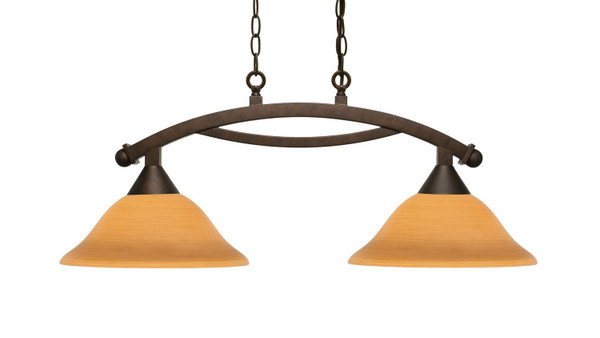 Toltec Lighting - 872-BRZ-624 - Two Light Island Bar - Bow - Bronze